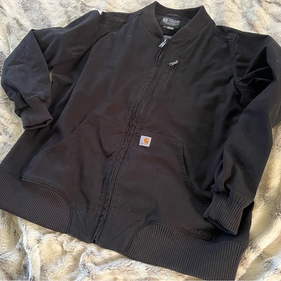 Carhartt Jackets & Blazers - Carhartt women’s Black Bomber-Style Work Jacket 1X 18 -20